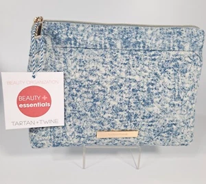 TARTAN + TWINE Clutch Denim Chevron Reise oder Zuhause Beauty Organizer Neu mit Etikett - Bild 1 von 5
