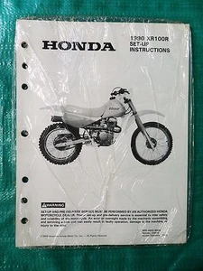 Nuevo de lote antiguo sellado original Honda 1990 XR100R instrucciones de configuración manual 4855-8909 XR100 - Imagen 1 de 2