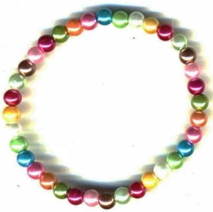 Pearl Bracelet Plastic Resin Rainbow Jewellery - Picture 1 of 4