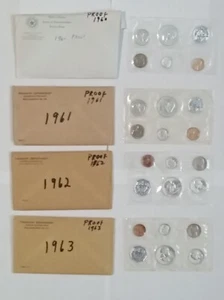 1960 1961 1962 1963 US Mint Proof Sets - MINT CELLO - NO FLAW / NO TONING ISSUES - Picture 1 of 7