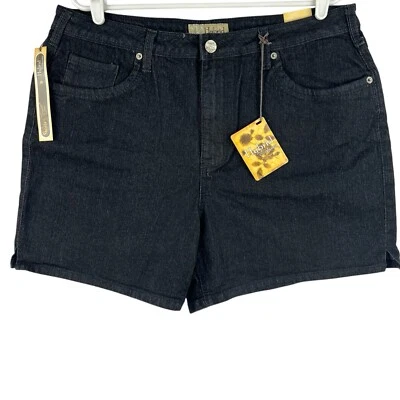 Pantalones Cortos de Denim Hybrid & Co. Para Mujer Elastizados Azul Oscuro Talla Grande 20 (Cintura 36") Nuevos con Etiquetas Foto 1 de 4