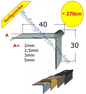 2-5mm •270cm •Treppenkantenprofil (Doppelanschlag) •4Farben Vinyl, PVC, Gummi - Bild 1 von 9