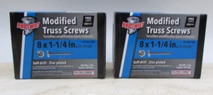 Qty 2 Pro Twist 8 X 1-1/4" Modified Truss Self Drilling TEK Zinc Screws 294 pcs - Picture 1 of 4