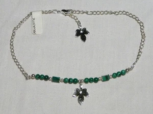 MALACHITE chain anklet "new" AUZ MADE - Picture 1 of 1