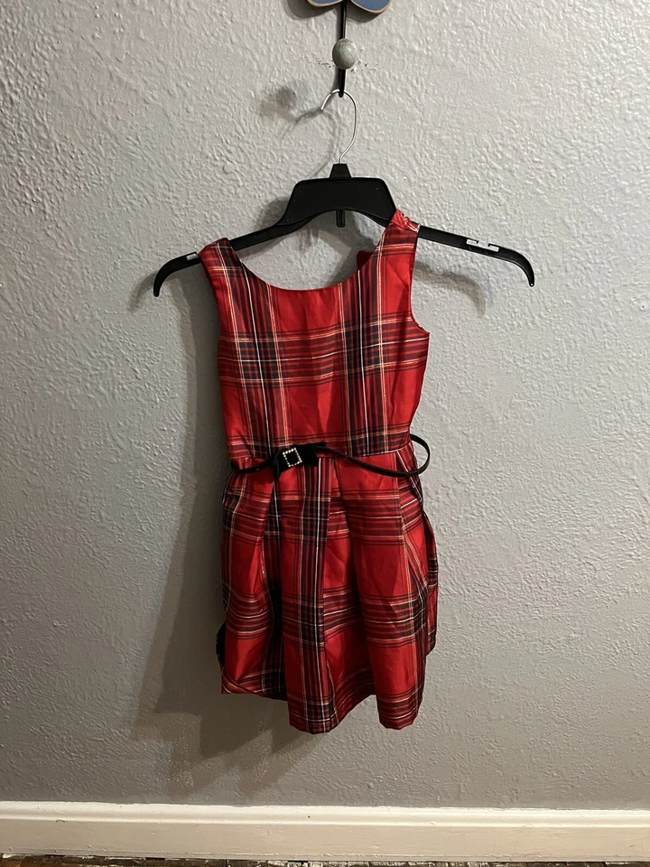 Niñas Talla 6X/7 Children’s Place Vestido de Navidad Rojo a Cuadros Foto 1 de 4