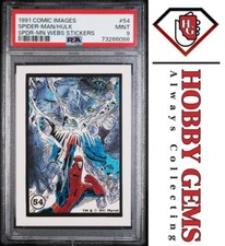 SPIDER-MAN HULK PSA 9 1991 Comic Images Marvel Webs Stickers #54