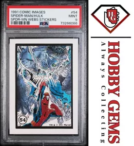 Spider-Man Hulk PSA 9 1991 imágenes de cómic Marvel Webs pegatinas #54 - Imagen 1 de 2
