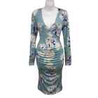 Yumi Kim Maternity 5th Avenue Dress S Floral Ruched Jersey Faux Wrap Bodycon
