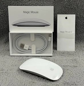 APPLE MAGIC MOUSE 2 FOR MAC / WHITE & SILVER / EXCELLENT CONDITION - Picture 1 of 6