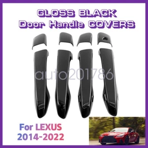 For 2014-2022 LEXUS IS 13 14-2020 GS GLOSS BLACK Door Handle COVERS W/2 SMT KH - Picture 1 of 10
