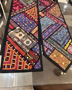 72" CELEBRATION GIFT HOME DÉCOR BEAD SEQUIN TAPESTRY TABLE RUNNER LINEN THROW - Picture 1 of 6