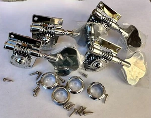 Genuine Fender Bass Tuning Machines Chrome Set of 4 - Picture 1 of 2