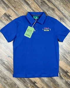 Polo golf Bad Mulligan logo uomo blu asciugatura rapida protezione UV SS NUOVA CON ETICHETTE M - Foto 1 di 12