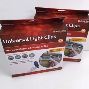 (2X) Universal Light Clips 100ct Simple Living All Season For Gutters  Shingles - Picture 1 of 11