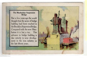 The Manhattan Suspension Bridge, New York, Anzeige auf Rückseite - siehe Scans - Bild 1 von 2