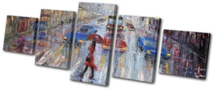 Ölgemälde Regenschirm Street Art Abstrakt MULTI LEINWAND WANDBILD Bild Druck - Bild 1 von 1