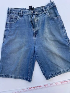 Men’s Jean Shorts Size 34 Carpenter Holey Denim Blue Jeans See Pics - Picture 1 of 11
