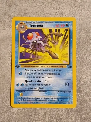 Pokémon Karte • Tentoxa • 1st Edition • Fossil Set • 44/62 • Pokemon • Deutsch - Bild 1 von 2