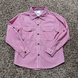 Prodoh Boys Pink Gingham Button Down Fishing Shirt Size 6 - Picture 1 of 3