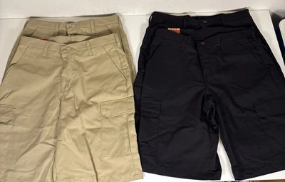 NWT Lot Of 4 Red Kap Men's Cargo Shorts Black/Khaki 32 x 12 Work Uniform Casual - Image 1 of 4