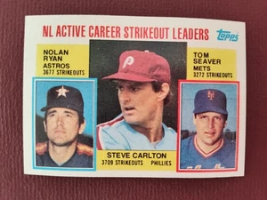 NOLAN RYAN, STEVE CARLTON, TOM SEAVER 1984 TOPPS "K" Leaders Baseball Card #707 - Picture 1 of 2