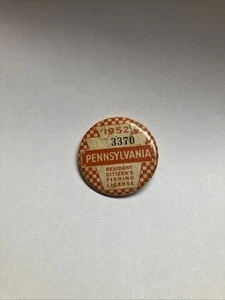 1952 PENNSYLVANIA RESIDENT CIT. FISHING LICENSE 3370 Low Number!!! 🔥 - Picture 1 of 2