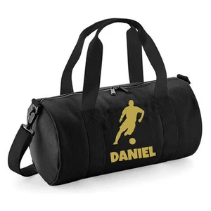 Personalised Male Footballer Barrel Bag - Stylish Durable Holdall for Boys - Picture 1 of 52