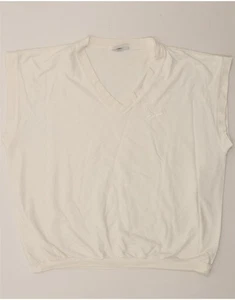 REEBOK Hombres Chaleco Calce Suelto Top Grande Blanco Algodón BY10 - Imagen 1 de 4