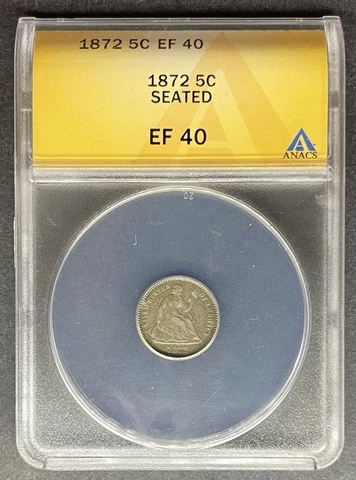 1872 Seated Liberty Half Dime ANACS EF-40, Buy 3 Items, Get $5 Off!! Cover