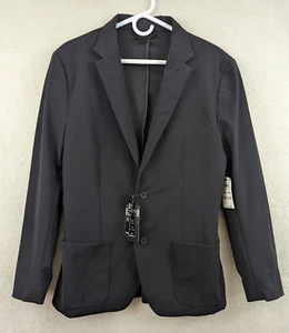Alfani sz M Alfatech Notch Lapel Patch Pocket Blazer jacket black stretch 1050 - Picture 1 of 6