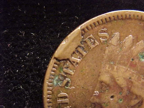 1866 Indian Head Cent with Obverse CUD Cover