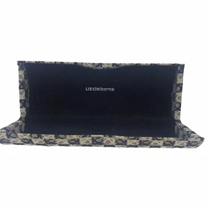 Liz Claiborne Vetro Occhio Guscio Rigido Magnetico Design Tessuto Logo Modello 6,5in - Foto 1 di 9