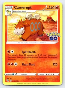 Tarjeta Pokémon GO poco común Camerupt 014/078 - casi nueva - Imagen 1 de 2