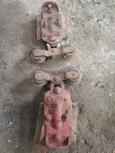 Antique Set Cannonball Barn Door Roller Hanger And Bracket Cannonball  - Picture 1 of 8