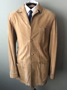 RARE Valstar Valstarino Milano Milan Beige 3 Patch Pocket Suede Chamois Shacket^ - Bild 1 von 10