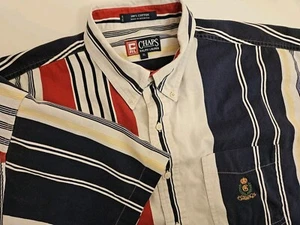 Vintage Chaps Ralph Lauren Men's XL Short Sleeve Button Down 90s Striped VTG - Picture 1 of 9