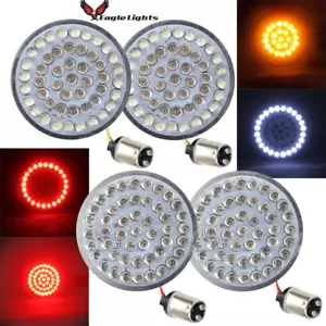 Eagle Lights 2" Harley LED Halo Turn Signal Kit 1157 Clear Lenses Load Equalizer - Picture 1 of 12