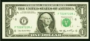 Fr.1932-F 2006 Repeater 72287228 Federal Reserve Note GEM Crisp Uncirculated - Picture 1 of 2