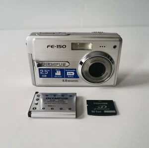 Olympus FE-150 5.0 MP Silver Digital Camera, Battery and 1GB Memory Card - Picture 1 of 12