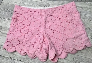 Pantaloncini smerlati Lilly Pulitzer occhielli Buttercup rosa taglia 2 Preppy Coastal Resort - Foto 1 di 11