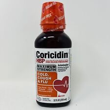 Coricidin HBP Maximum Strength Cold Cough Flu, Sugar Free Cherry Exp 7/25 New