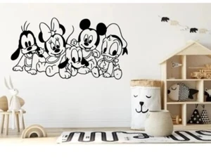 22” Large MINNIE/MICKEY MOUSE WALL STICKERS KIDS ART BEDROOM NAME BABY ROOM - Picture 1 of 1