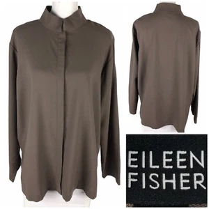 Eileen Fisher Damen große Jacke Knöpfe grün salbei Wolle Style T189 Top Bluse - Bild 1 von 12