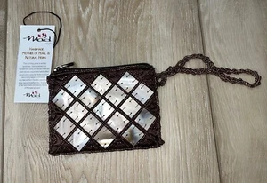 Mad Style Handmade Mother of Pearl & Natural Horn Silk Lined Change Purse NEW - Picture 1 of 7