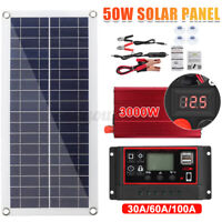 250W Solar Panel 12//5V  Mono-crystalline Kit Boat Off Grid 60A//100A Controller
