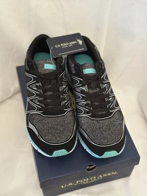 U.S. Polo Assn. Tenis Lennie para mujer negros jaspeados jersey/como nuevos en caja 10M Foto 1 de 4