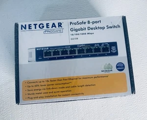 Netgear GS108 ProSafe 8-port Gigabit Ethernet Switch  - New - Picture 1 of 2