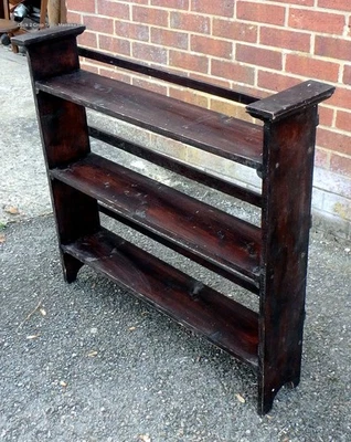Victorian antique pine bookcase Arts & Crafts solid wood open library bookshelf - Image 1 of 4