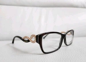 Roberto Cavalli Eyeglasses Praecipua 937 050 Brown Golf Snake Square Crystals - Picture 1 of 7