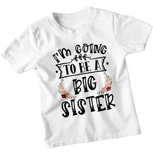 Im Going To Be A Big Sister Pregnancy Announcement Kids T-Shirt Cute New Sibling - Picture 1 of 33